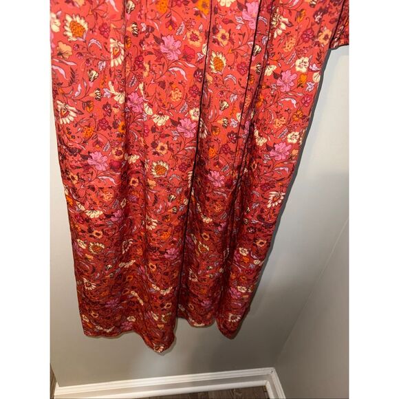 BOG Collective Size L Prairie Maxi Dress Orange Rust Floral Utah Mom Boho Modest - Picture 8 of 12